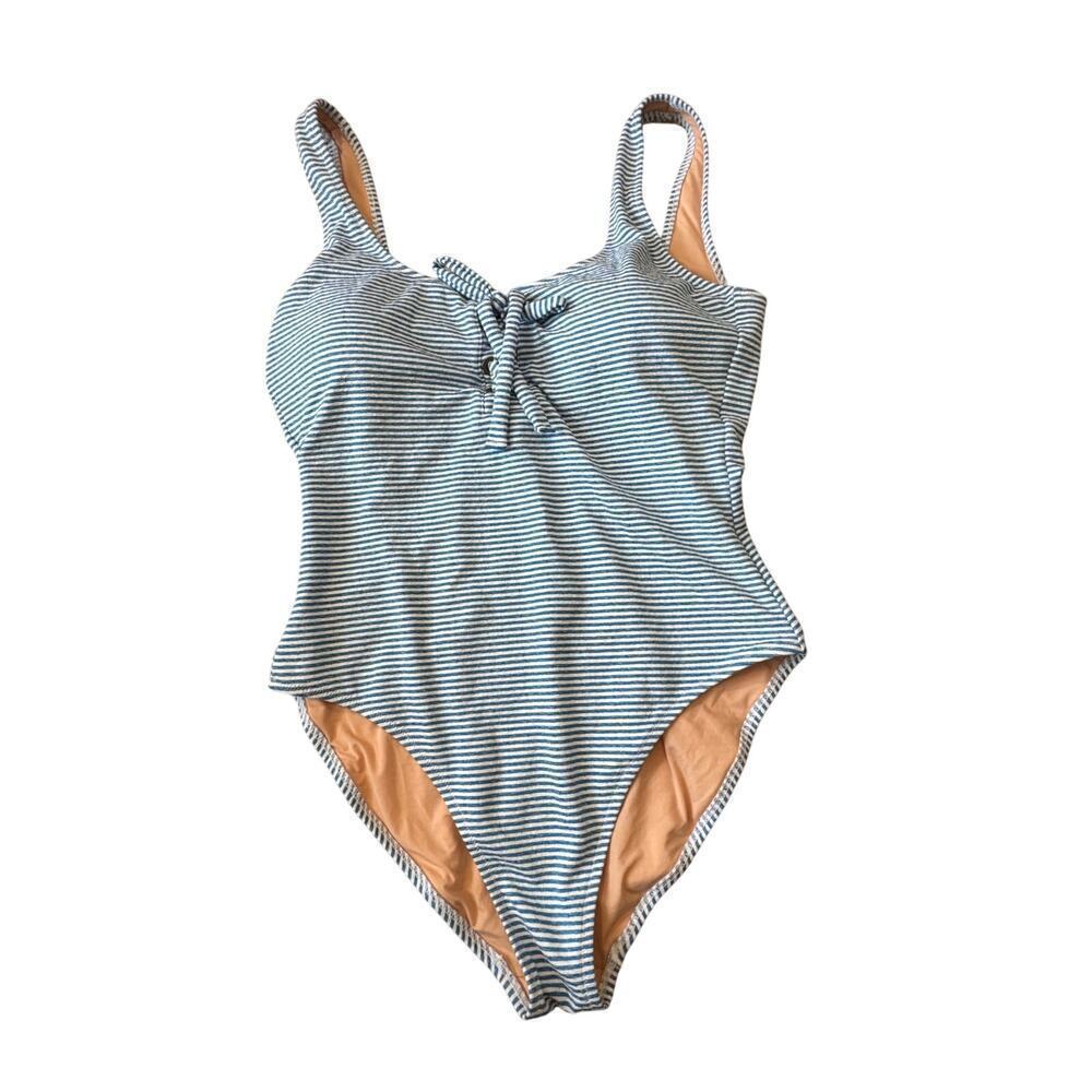 J. CREW Women's Swim suit/Bathing Suit, size 16, Blue & White striped